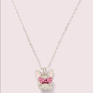 Kate Spade Francois French Bulldog Necklace NWT